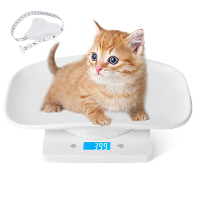 Digital Pet Scales with 1.5m Tape Measure 15Kg Small Weighing Scales LCD Electronic Mini Scale for Precise Measurements of Babies Animals Food Scales for Kitchen Ideal for Pet Owners