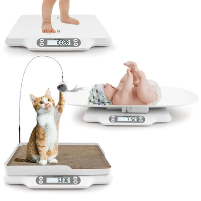 Baby Scales for WeighingMultifunctional Cat Scale with Cat ScratcherBaby Weight Scale up to 66 Lbs with Hold FunctionAccurate Digital Scale for InfantsToddlersPetCat Scale